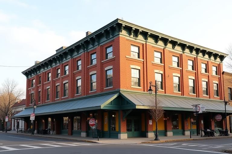 Restored roof on a historic commercial building in Chico, blending modern durability with classic aesthetics.