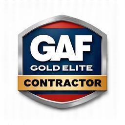 Official GAF GoldElite Contractor logo, signifying top-tier roofing expertise.